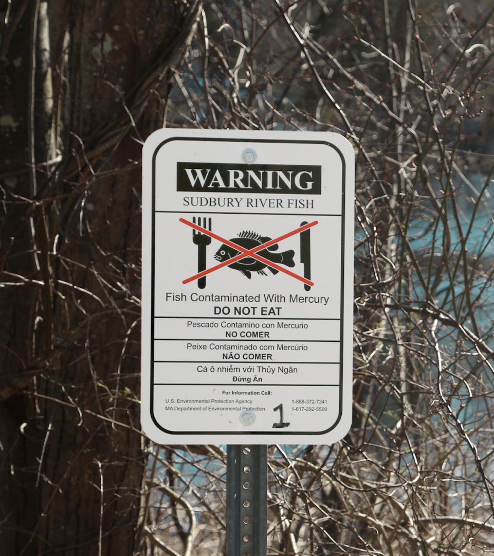 Warning Sign for Chemicals at Sudbury River