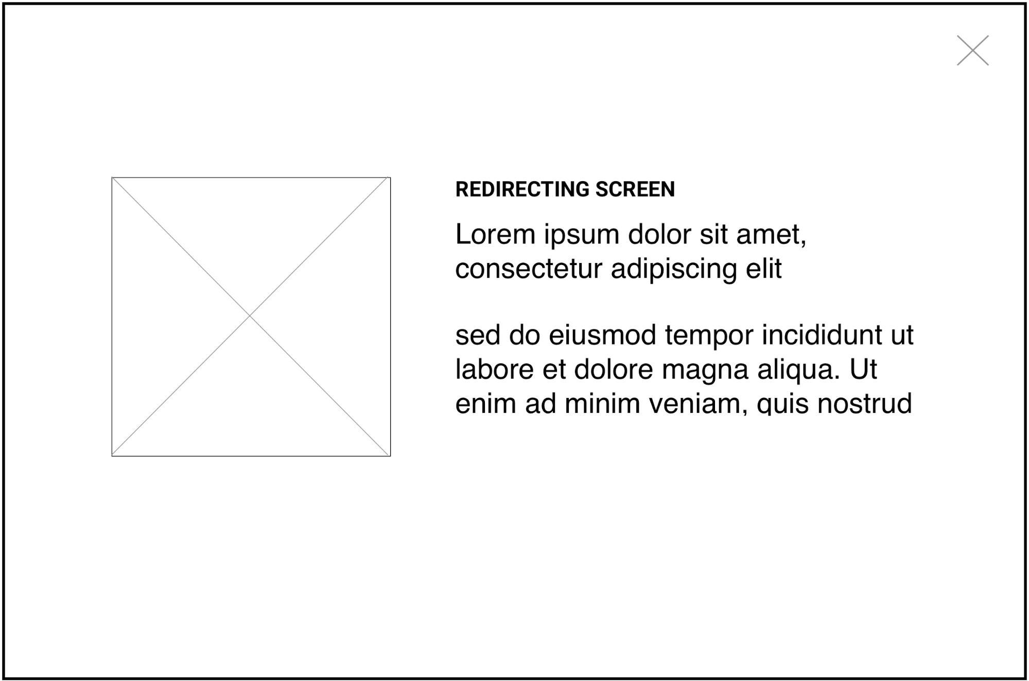 wireframe of transition page